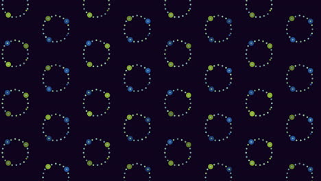 Colorful circles on black background seamless pattern