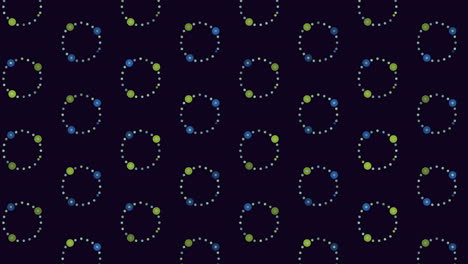 colorful circles on black background seamless pattern