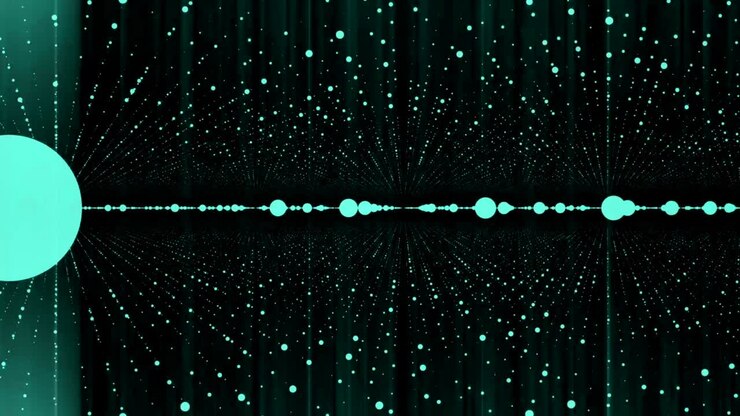 Abstract Glowing Teal Circles and Lines Pattern