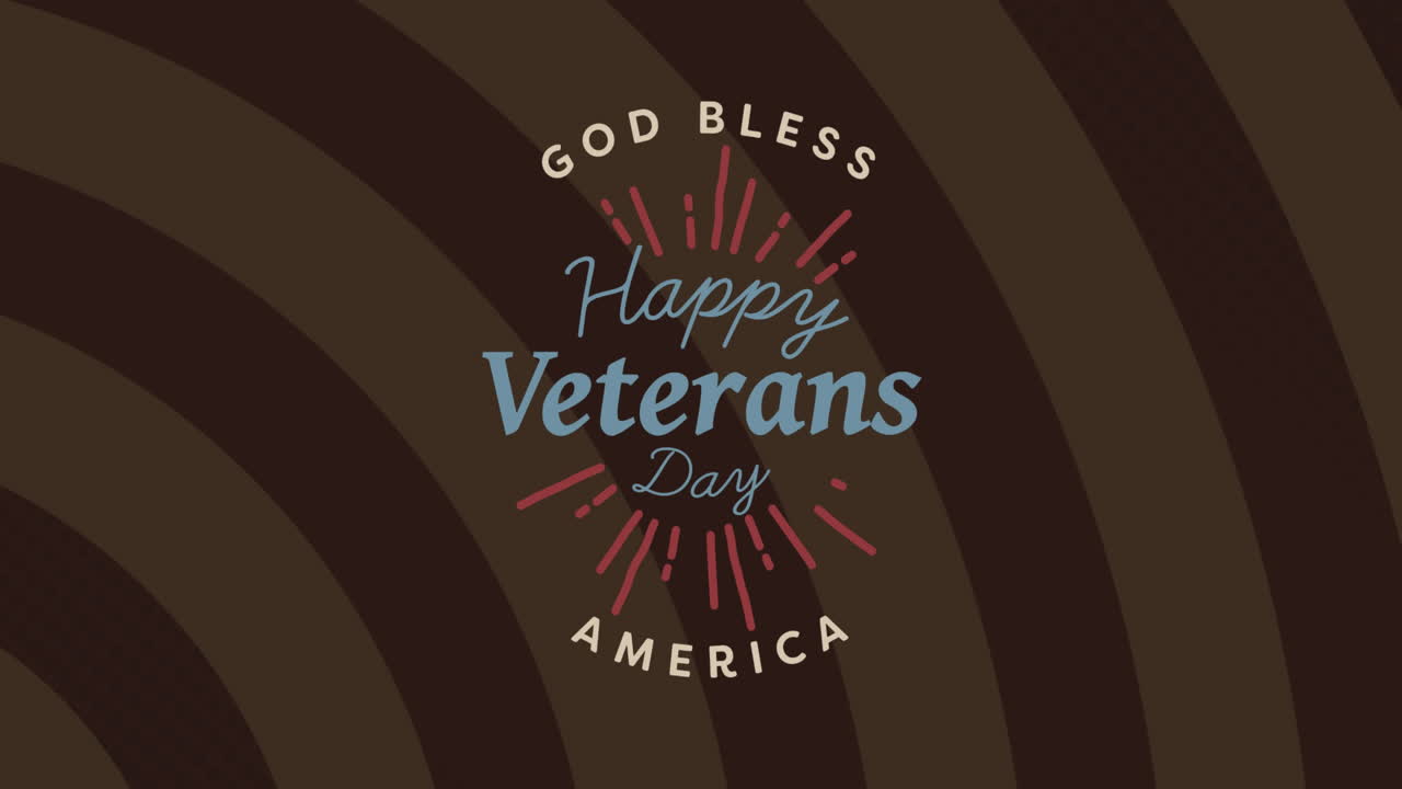 브라운 줄무 ⁇  위에 베테랑의 날 텍스트의 애니메이션