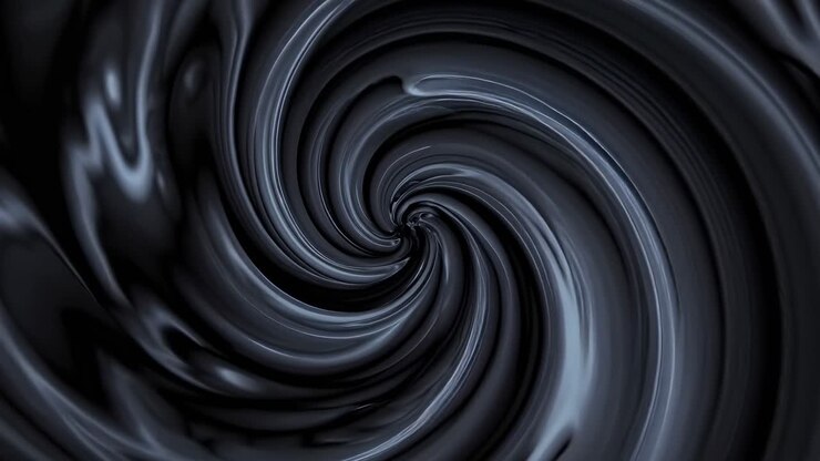 Smooth black fabric swirling and creating a dark and mysterious abyss, perfect for backgrounds and textures related to darkness, mystery, and the unknown