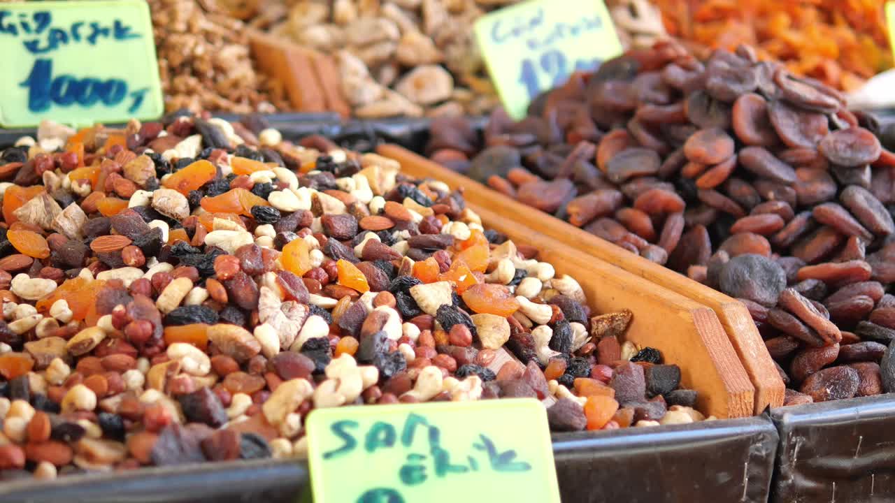 Dried Fruits and Nuts at a Turkish Market