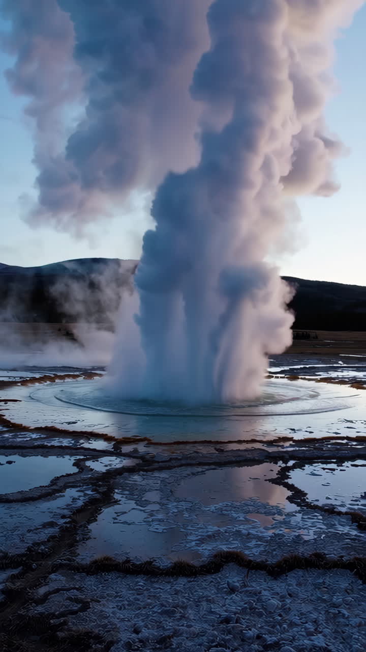 Erupting Geyser in Yellowstone National Park
