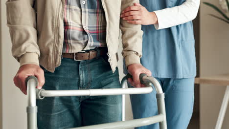 assisted living with a walker and caregiver