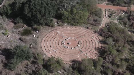 Aerial-View-Of-Rock-Labyrinth-At-Jan-Marais-Nature-Reserve-In-Stellenbosch,-South-Africa