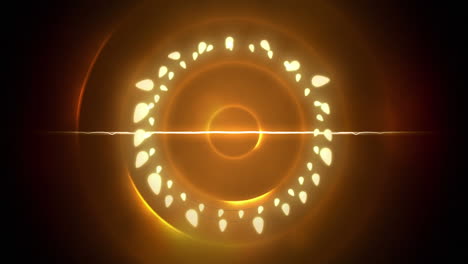 animación de luces de hadas de navidad con espacio de copia sobre círculos anaranjados