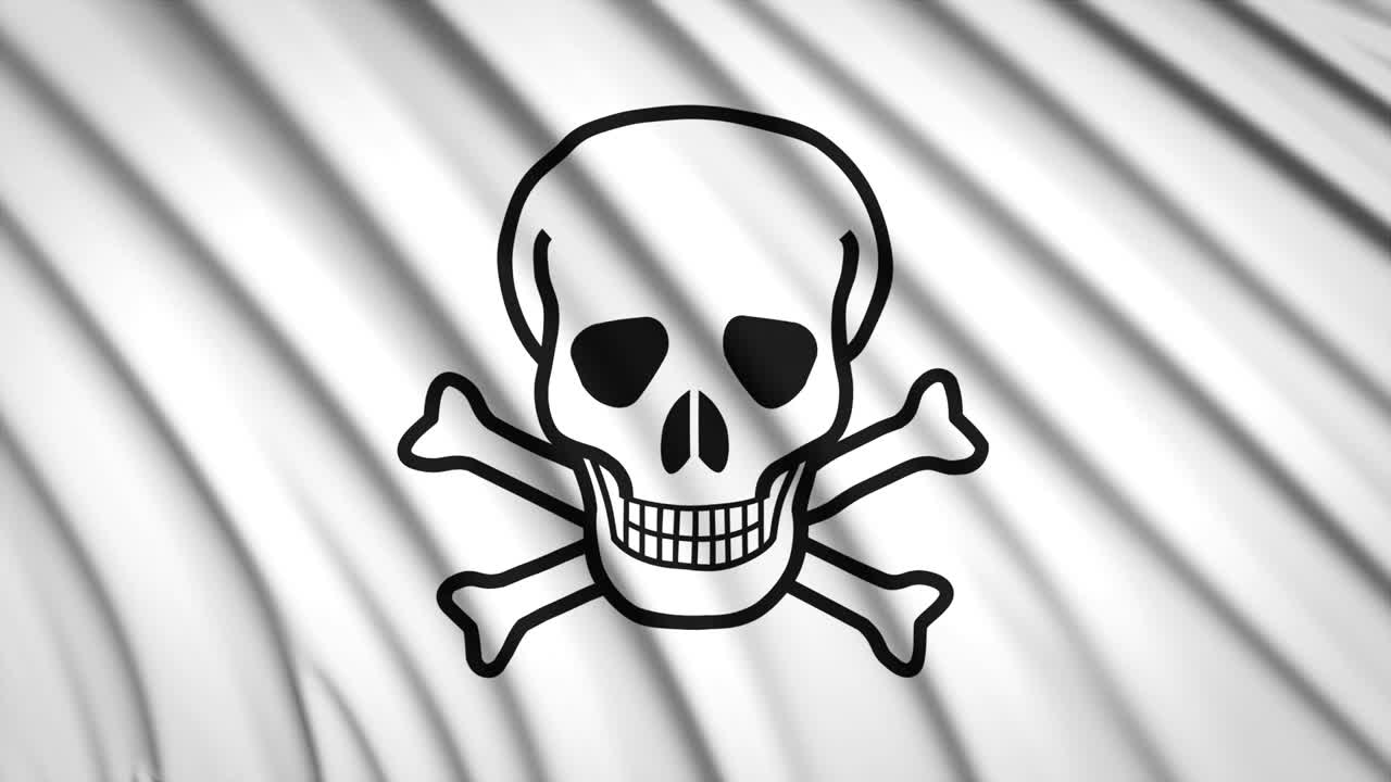 bandera de la calavera y los huesos cruzados