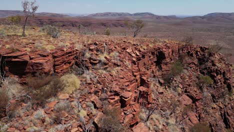 Aerial-Video-of-Rocks-in-Karijini-National-Park,-Pilbara,-Western-Australia