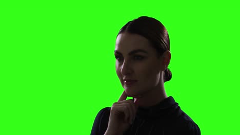 Caucasian-woman-on-greenscreen-background