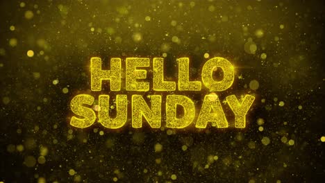 hello sunday glitter text graphic