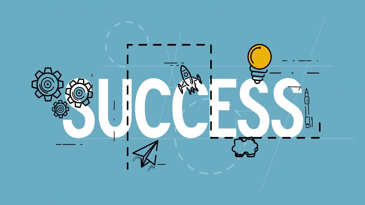 Different icons for digital SUCCESS concept