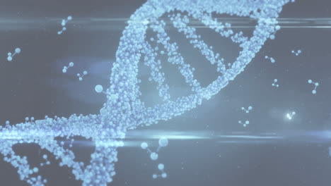 animación de la cadena de adn y las moléculas