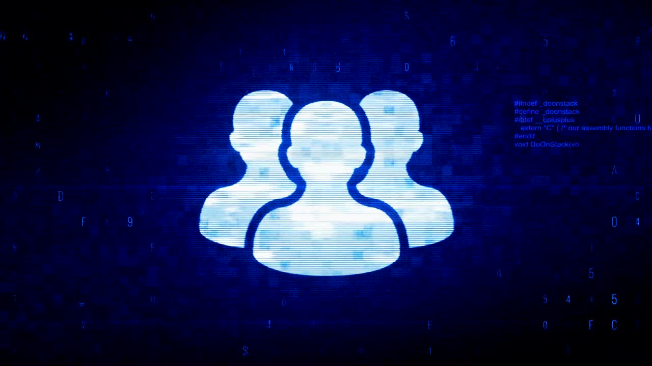 People, Person, Group  Symbol Digital Pixel Noise Error Animation.