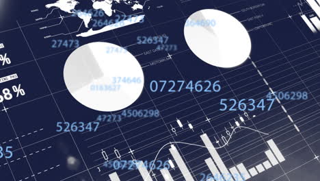 Animation-of-statistics-and-financial-data-processing-on-dark-background