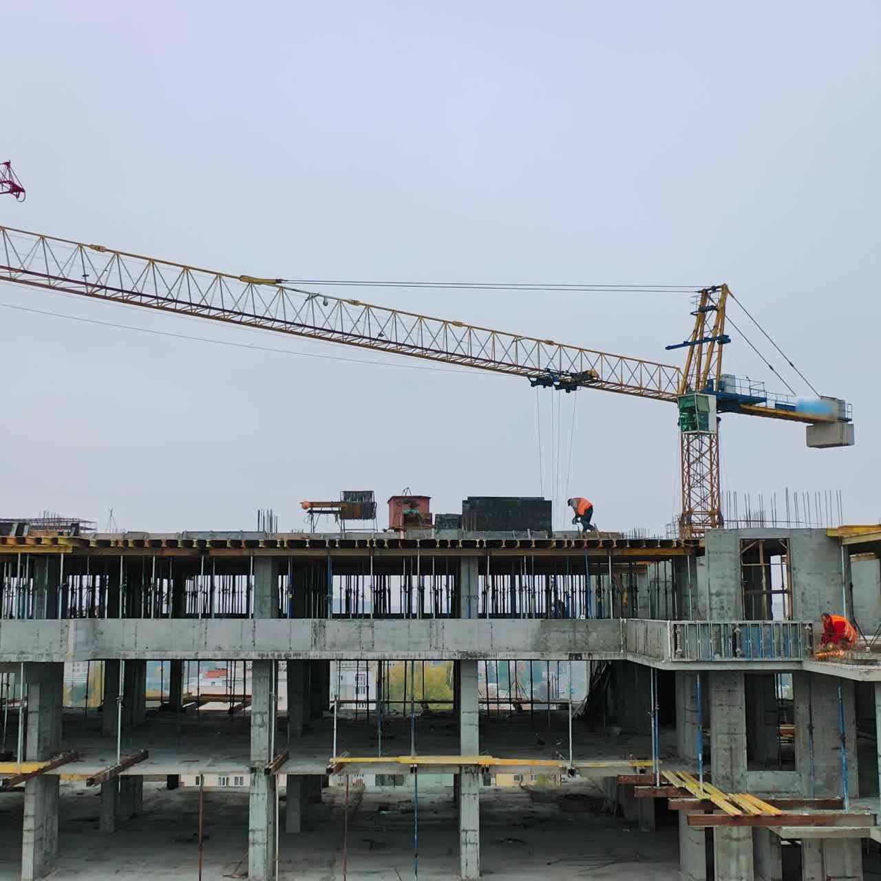 Flying over the construction site