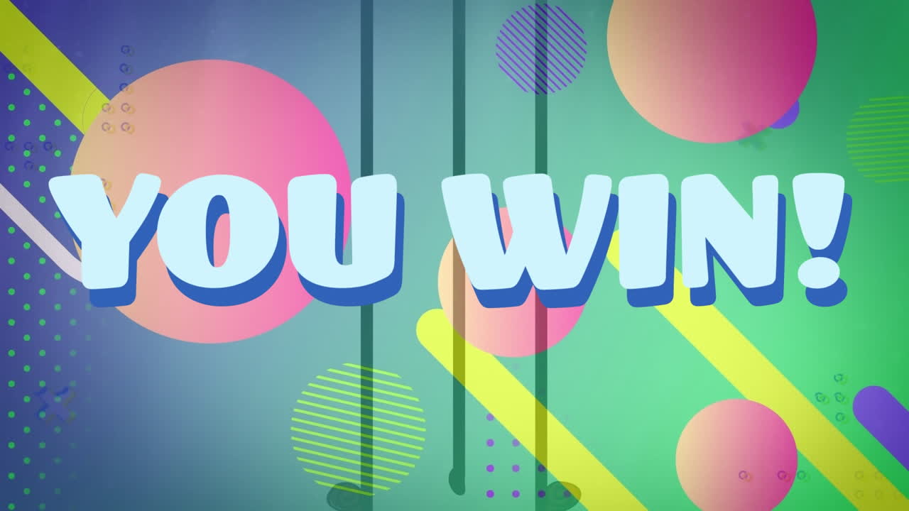 추상적인 모양의 배경 위에 텍스트를 이기는 애니메이션