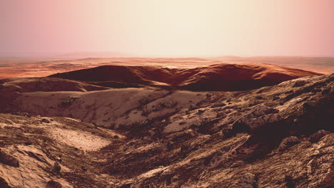 view of the yellow and rusty sandy mountains