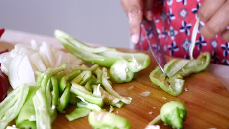 woman chopping vegetables for cooking