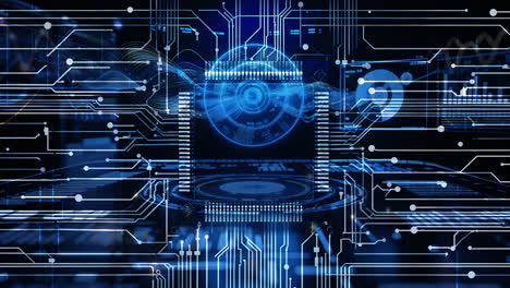 futuristic digital circuitry and data network