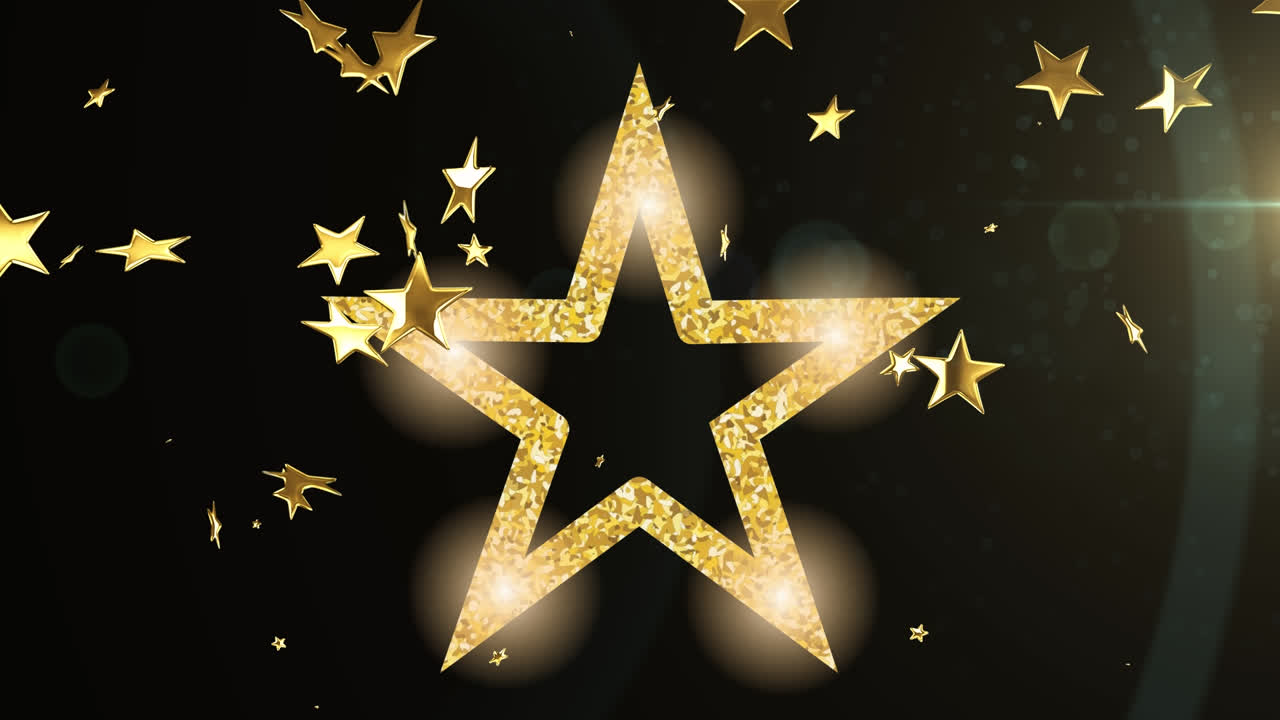 검은 바탕에 별이 떨어지는 별의 애니메이션