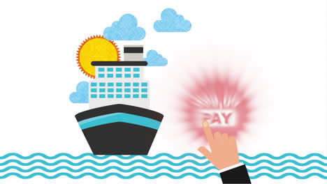 pay a cruise travel animation
