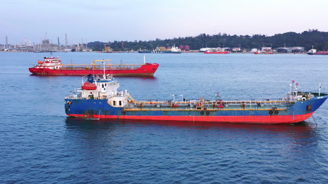 Premium stock video - Oil tanker ships at port of balikpapan in ...