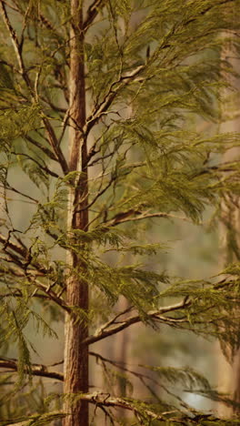 close-up of a pine tree in a forest