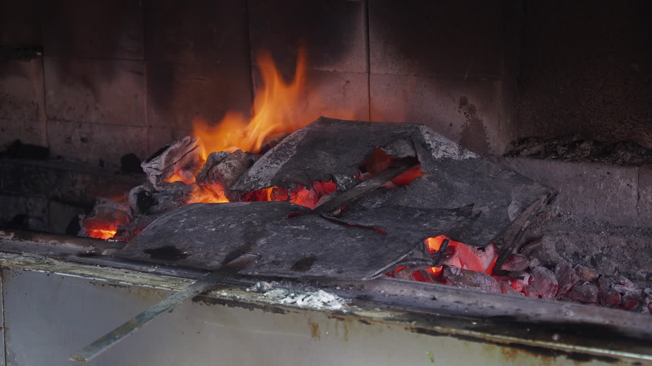 Fire Burning in a Grill