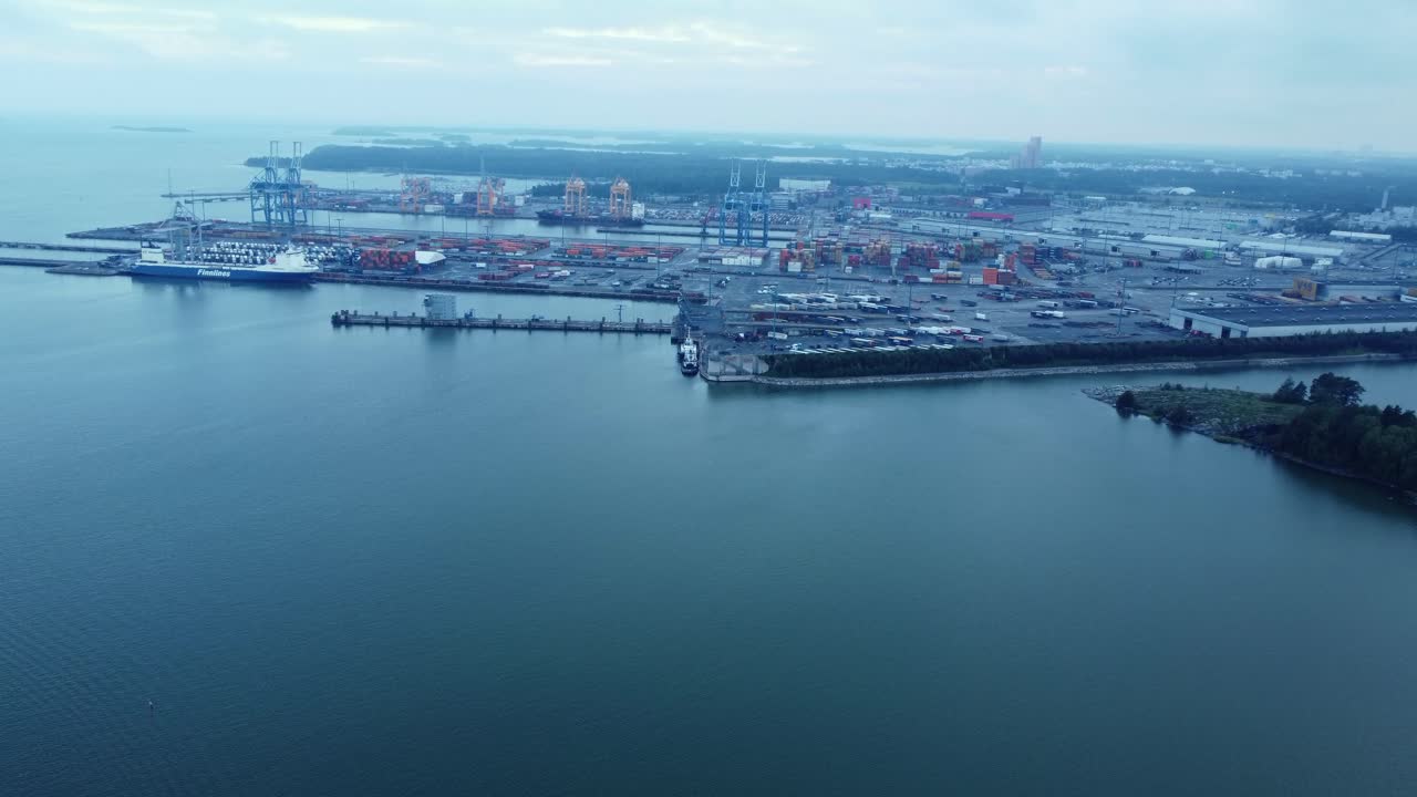 Aerial View of a Busy Port