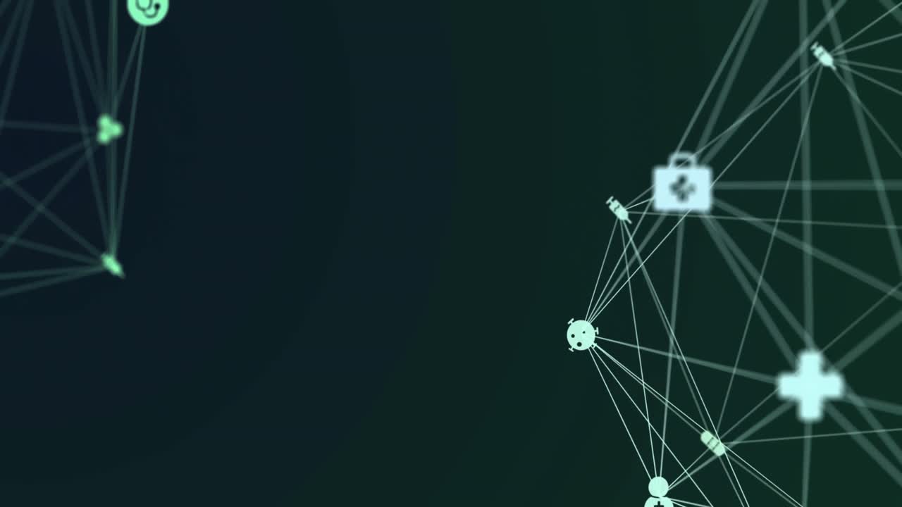 Animazione di globo con icone e connessioni