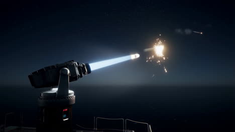 naval missile defense system at night