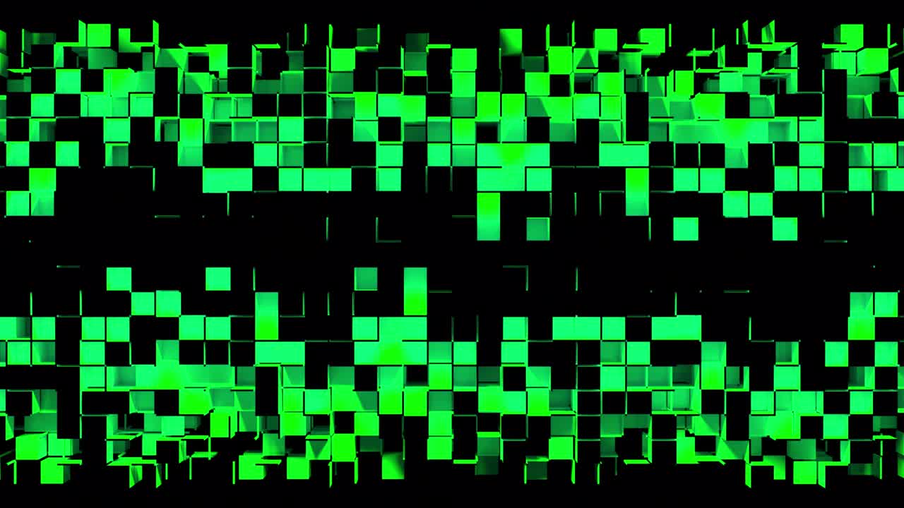 검은 바탕에 사각형 모자이크 세포의 추상적인 스트립