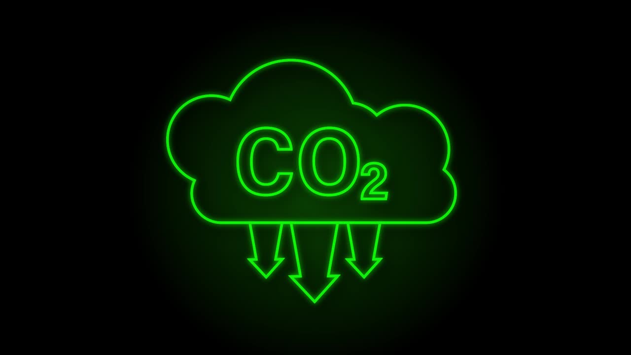 co2 네온 로고, 연기 표지, 모션 그래픽