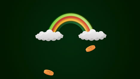 tarjeta animada del día de san patricio con arco iris