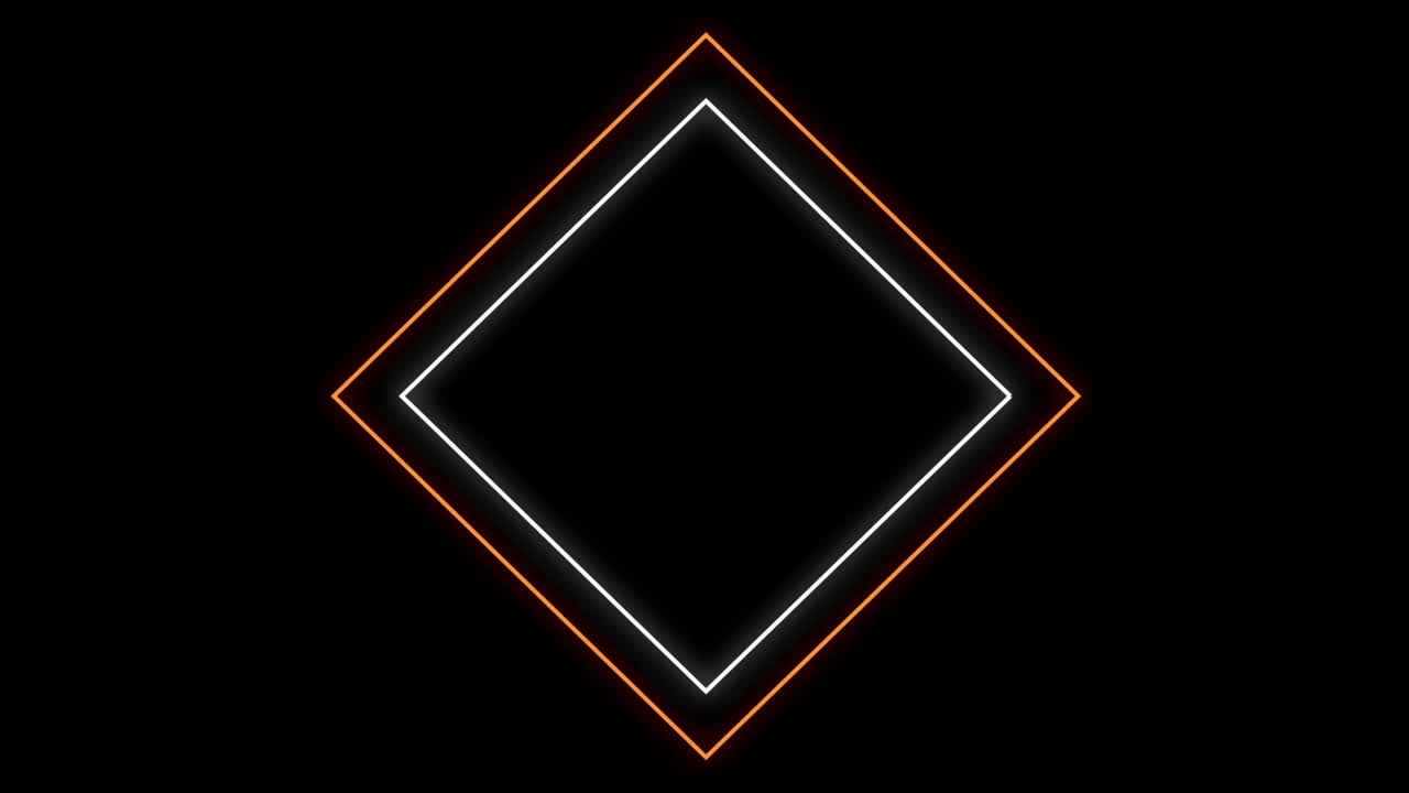 검은색 배경 위에 다채로운 기하학적 모양의 애니메이션