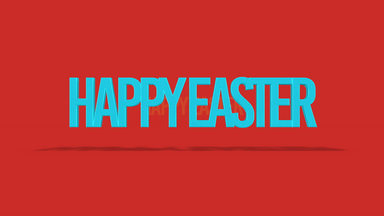 Rolling Happy Easter text on red gradient