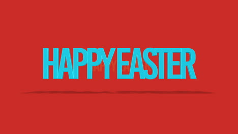 rolling happy easter text on red gradient