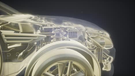 holographic animation of 3d wireframe car model