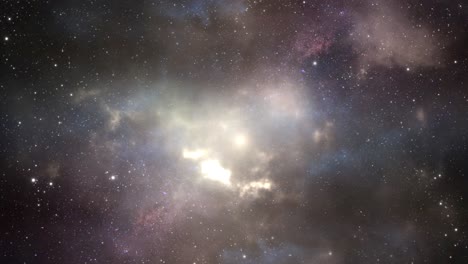 el universo está lleno de estrellas brillantes y nebulosas amarillas