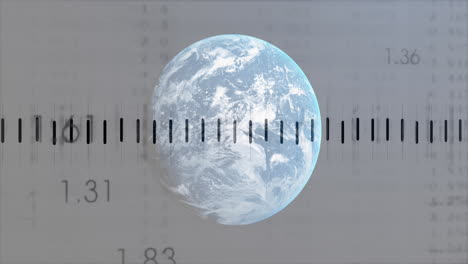 animación del procesamiento de datos financieros en todo el mundo sobre un fondo blanco