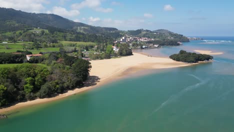 Urdaibai-Estuary-in-Bay-of-Biscay-Coast,-Basque-Country,-North-Spain---Aerial-4k