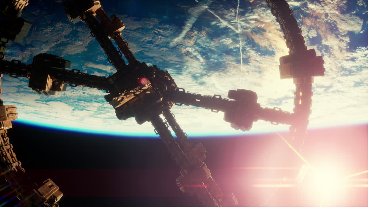 지구 근처의 외계인 모체선 nasa에 의해 제공 된 요소