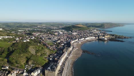 Aberystwyth-Küstenstadt-Und-Strand-Wales-Uk-Lufthöhepunkt