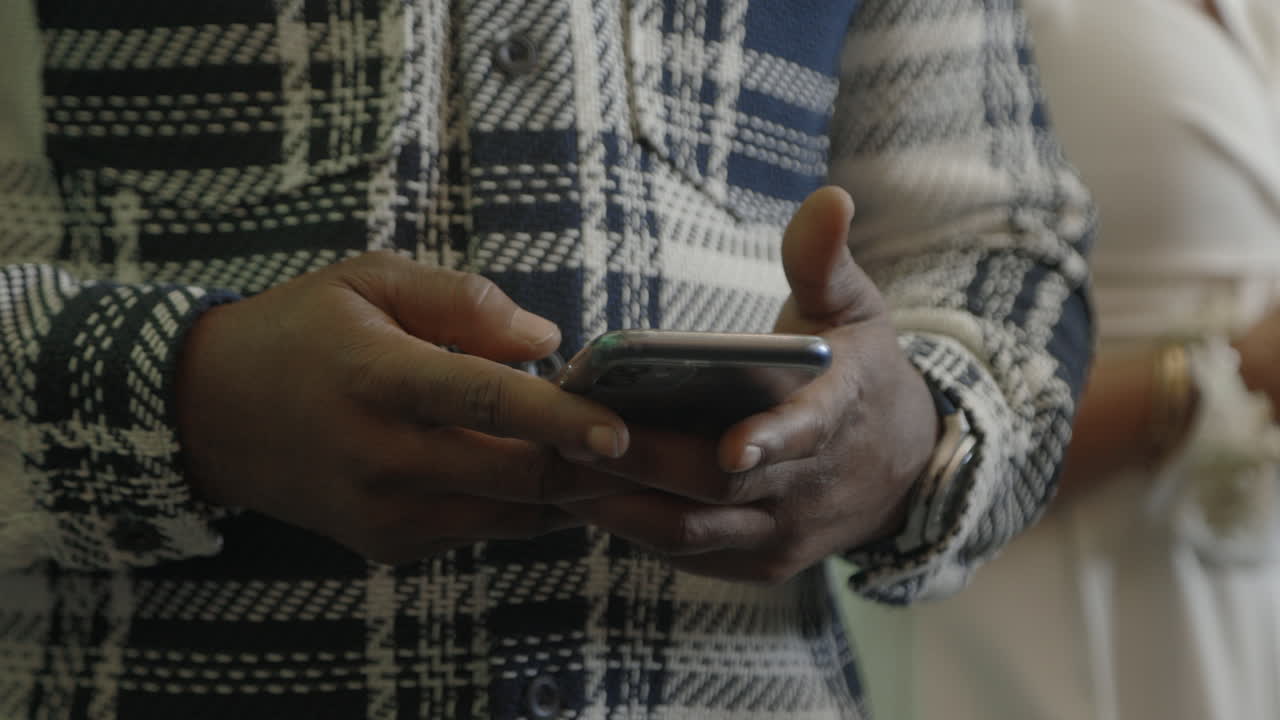 Man using smartphone