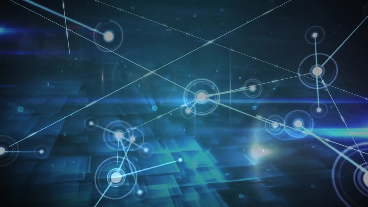 conexiones de datos en movimiento azules