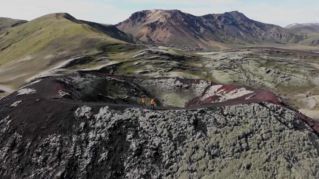 Aerial drone view of the landscape of Iceland