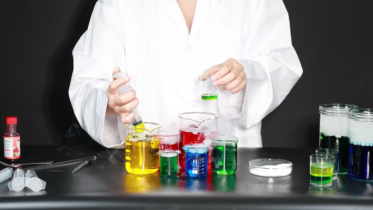 experimento científico colorido