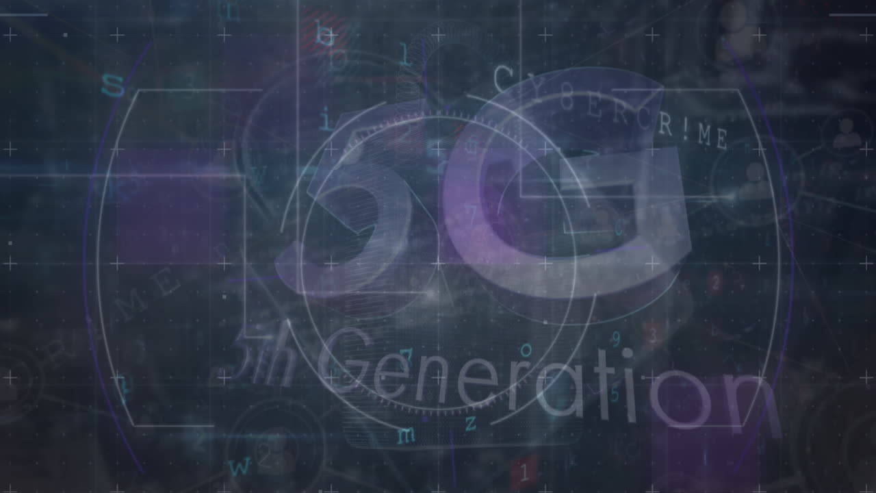 animación de texto y procesamiento de datos de 6g a través de la placa base de la computadora.