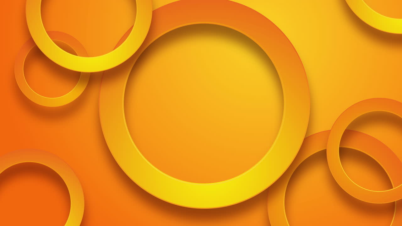 Abstract background with 3d circle yellow papercut style. Loop motion graphic.