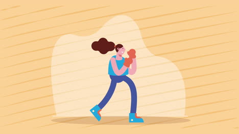 female athlete practicing boxing animation